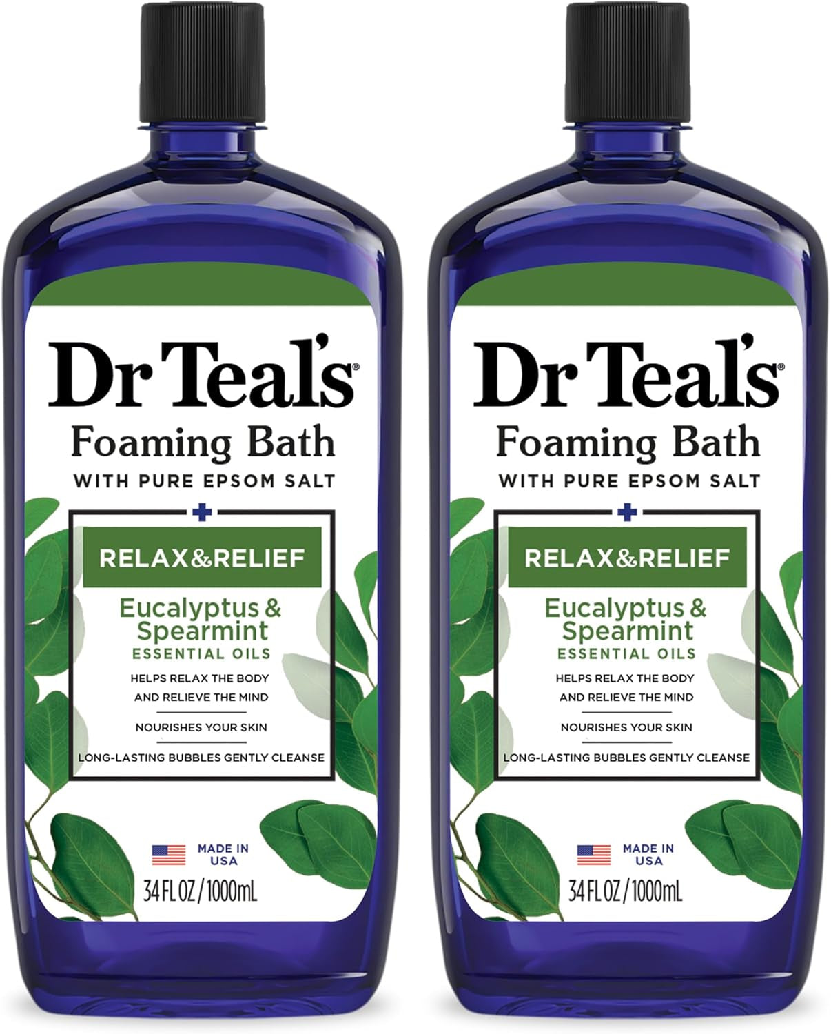 Foaming Bath with Pure Epsom Salt, Soothe & Sleep with Lavender, 34 Fl Oz (Pack of 2)