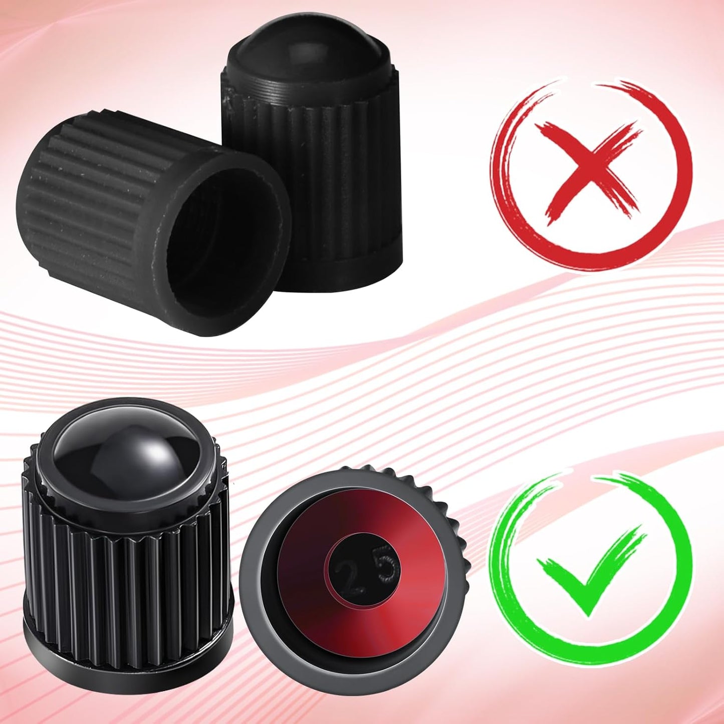 20 Pcs Tire Valve Stem Caps Car Tire Caps Plastic Universal Black Valve Stem Covers for Bike Bicycle Cars SUV Trucks Motorcycles