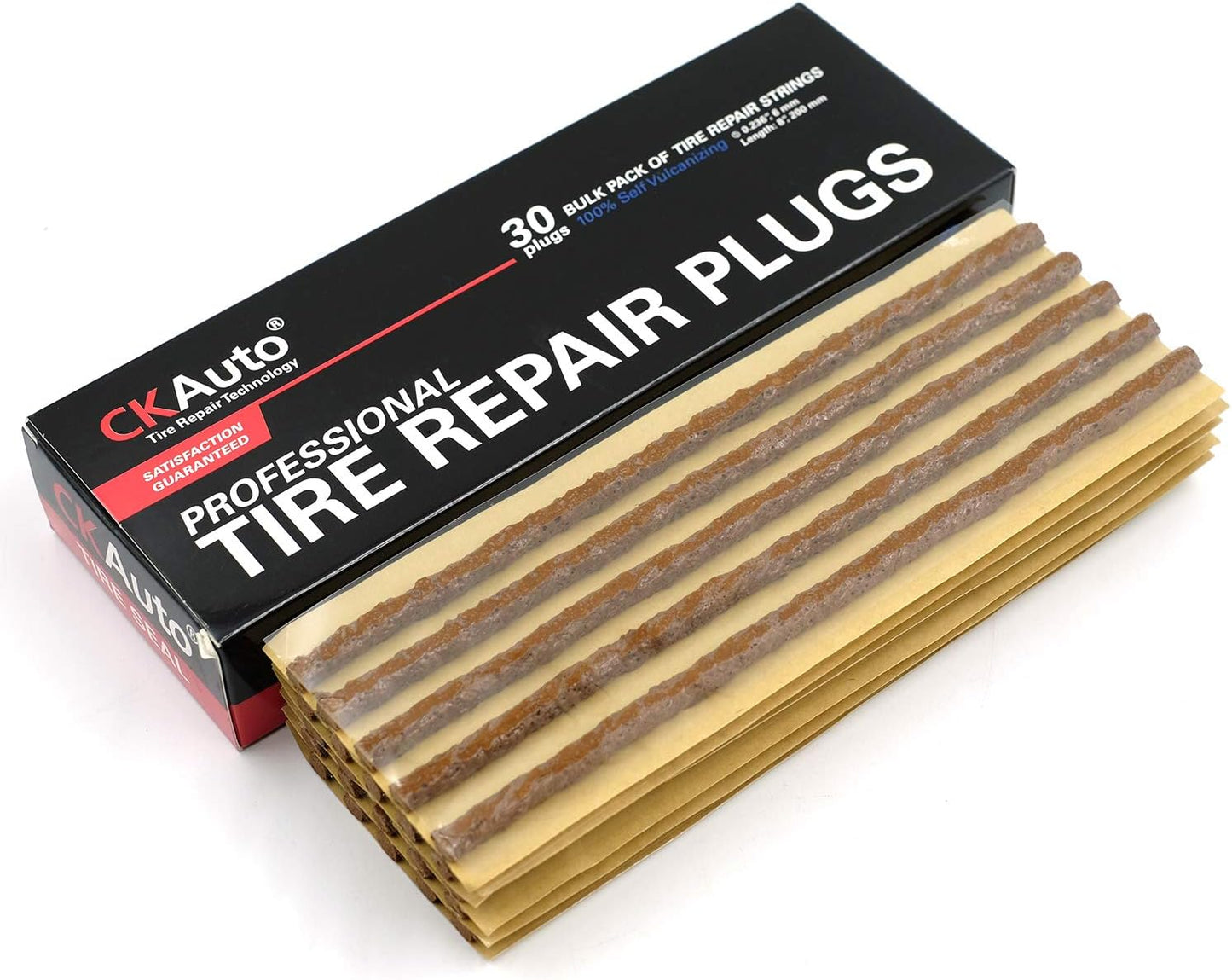 60Pcs 4" Black Tire Repair Strings, Automotive Tool Tire Repair Plugs for Tubeless Off-Road Tires Car, Bike, ATV, UTV, Wheelbarrow, Mower