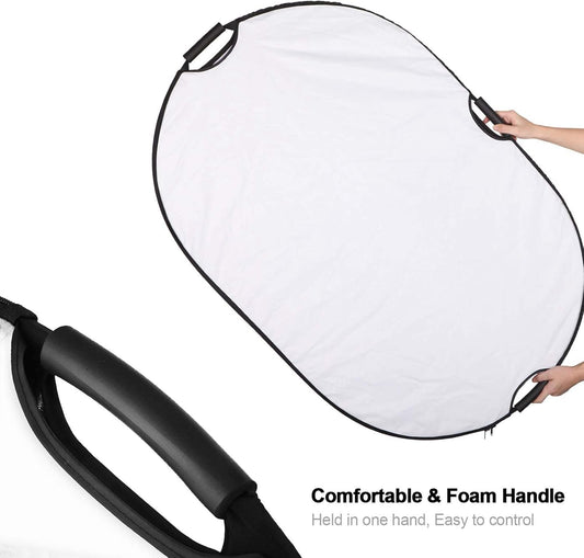 5-In-1 Oval Reflector with Handle for Photography Photo Studio Lighting & Outdoor Lighting (59 X 78 Inch)
