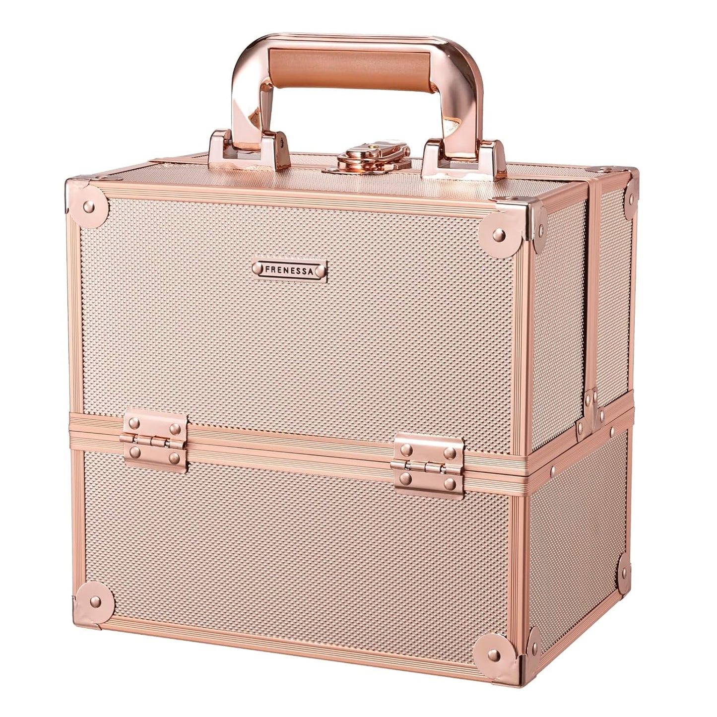 Makeup Train Case Cosmetic Organizer Case Professional Makeup Storage Box 4 Trays with Divider Lockable Travel Case Portable Travel Makeup Box for Makeup Artist, Carfter, Cosmetics Black