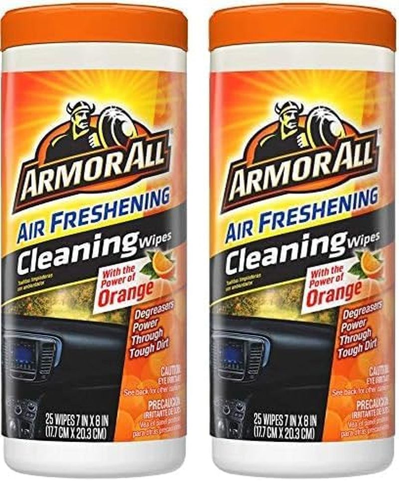 Car Interior Cleaner Wipes , Car Cleaning Wipes with Orange Cleans Dirt and Dust in Cars, Trucks and Motorcycles, 25 Count