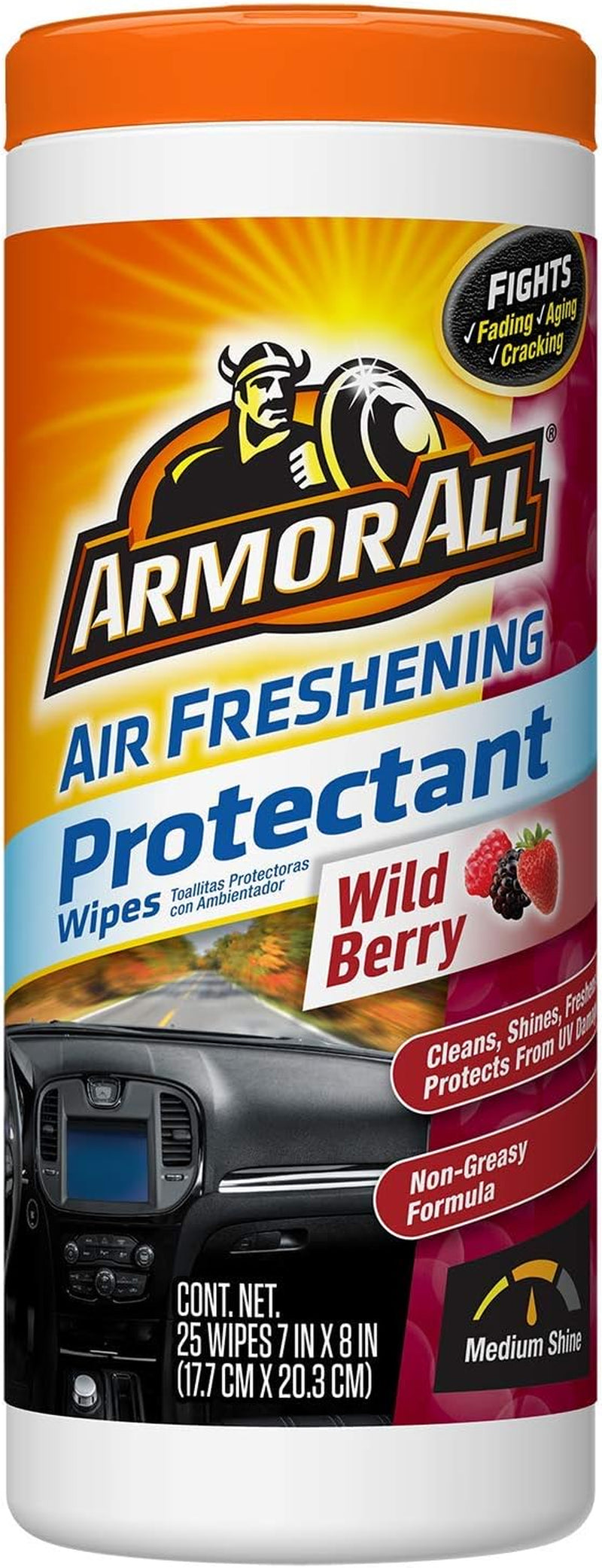 Car Interior Cleaner Wipes , Car Cleaning Wipes with Orange Cleans Dirt and Dust in Cars, Trucks and Motorcycles, 25 Count