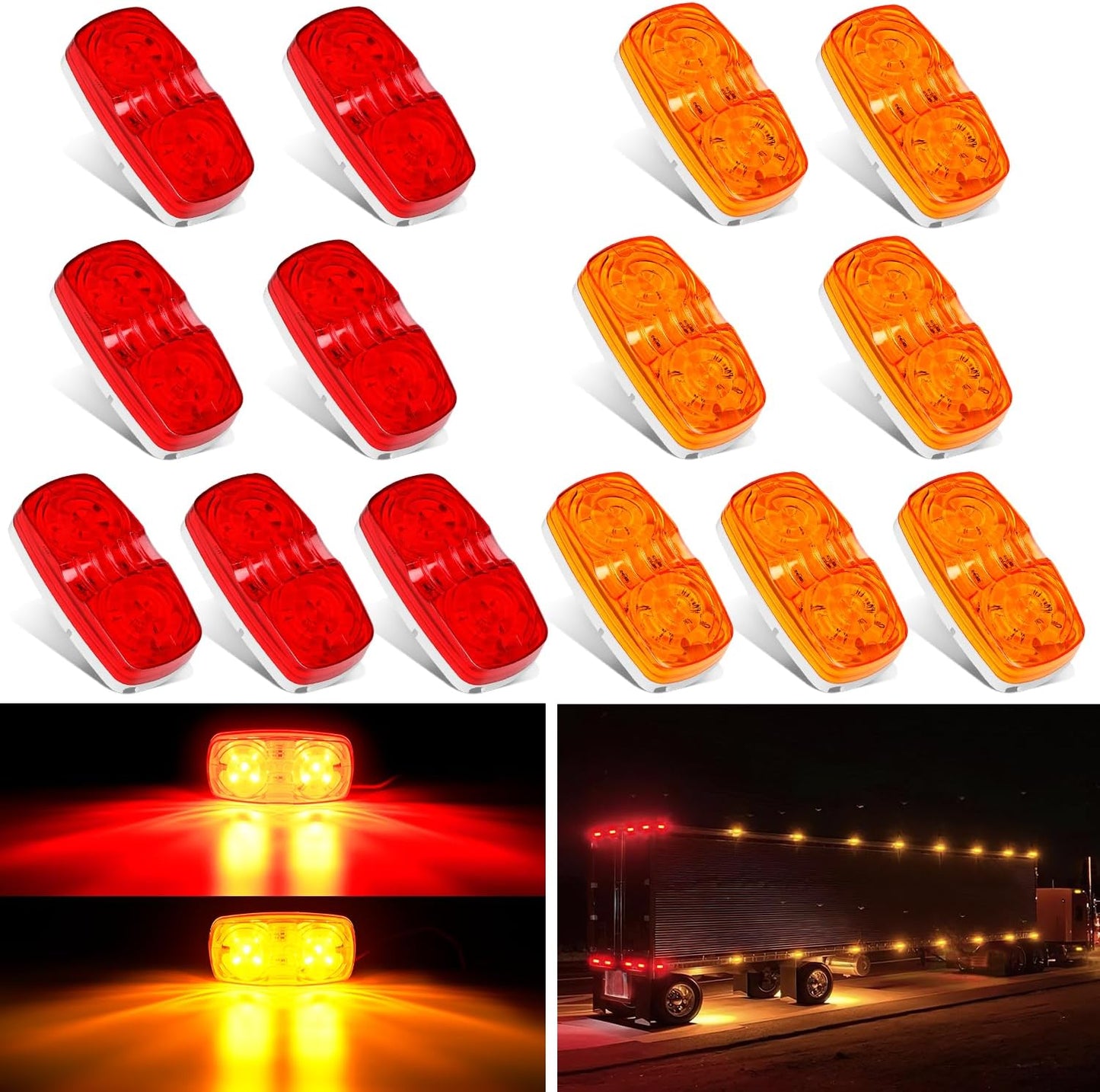 10 PCS 3/4 Inch round LED Clearance Light Front Rear Side Indicator Bullet Marker Lamp for Truck RV Car Bus Trailer Van Caravan Boat, Blue