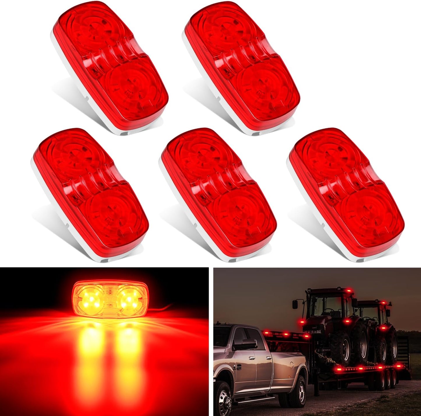 10 PCS 3/4 Inch round LED Clearance Light Front Rear Side Indicator Bullet Marker Lamp for Truck RV Car Bus Trailer Van Caravan Boat, Blue
