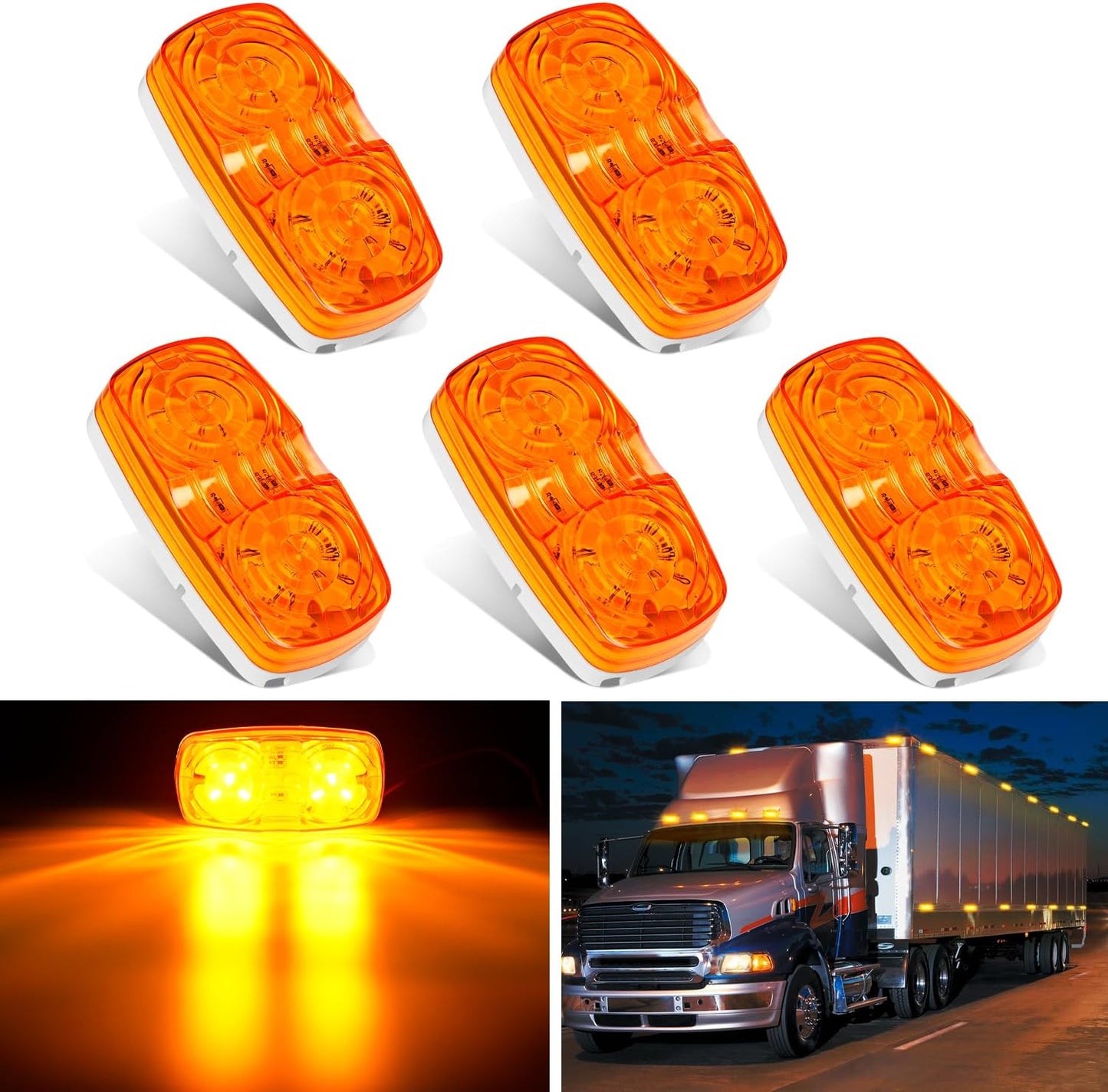 10 PCS 3/4 Inch round LED Clearance Light Front Rear Side Indicator Bullet Marker Lamp for Truck RV Car Bus Trailer Van Caravan Boat, Blue