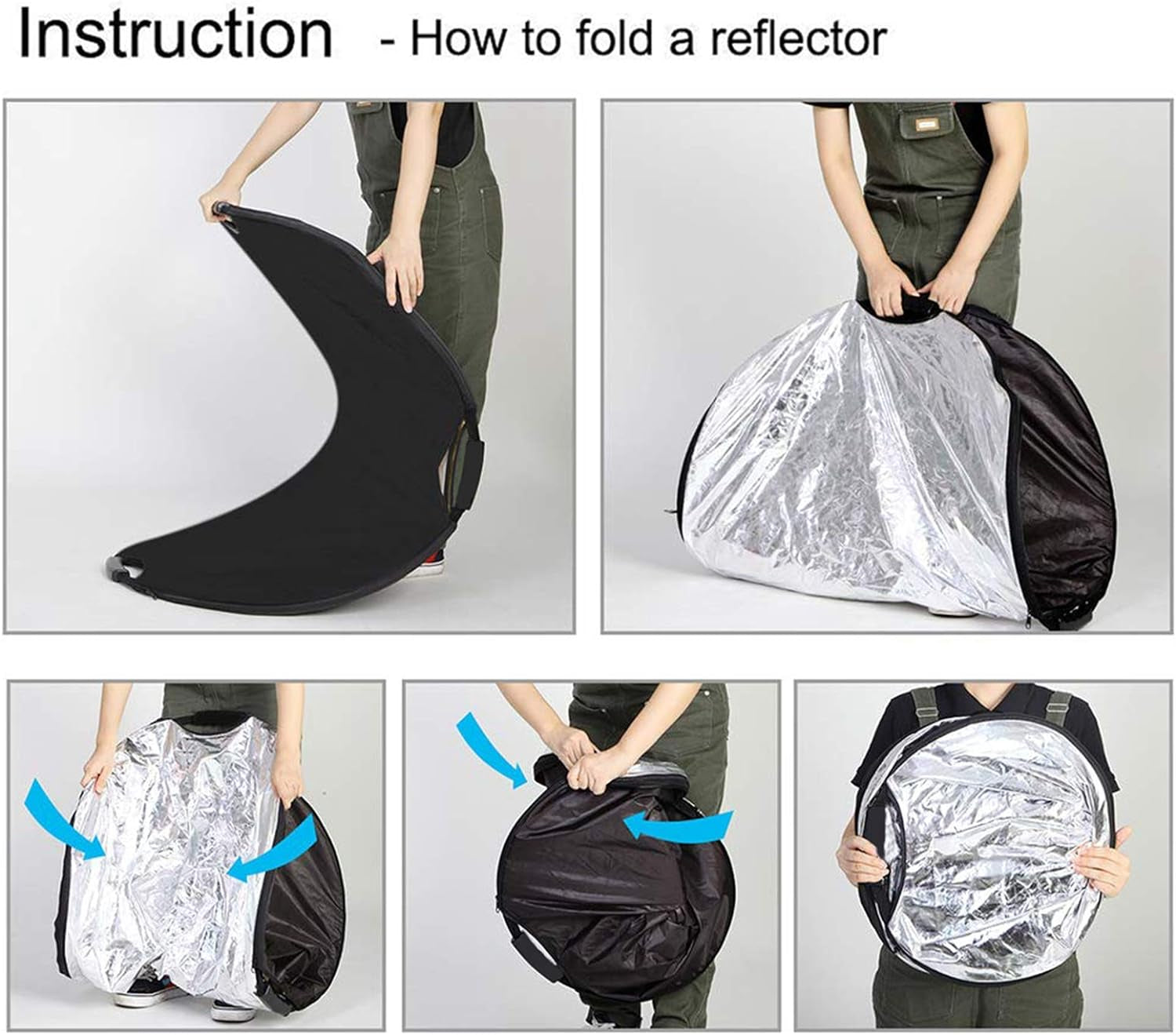 5-In-1 Oval Reflector with Handle for Photography Photo Studio Lighting & Outdoor Lighting (59 X 78 Inch)