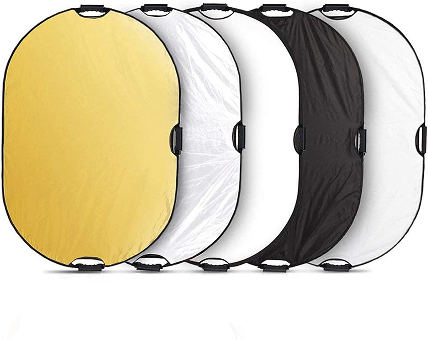 5-In-1 Oval Reflector with Handle for Photography Photo Studio Lighting & Outdoor Lighting (59 X 78 Inch)