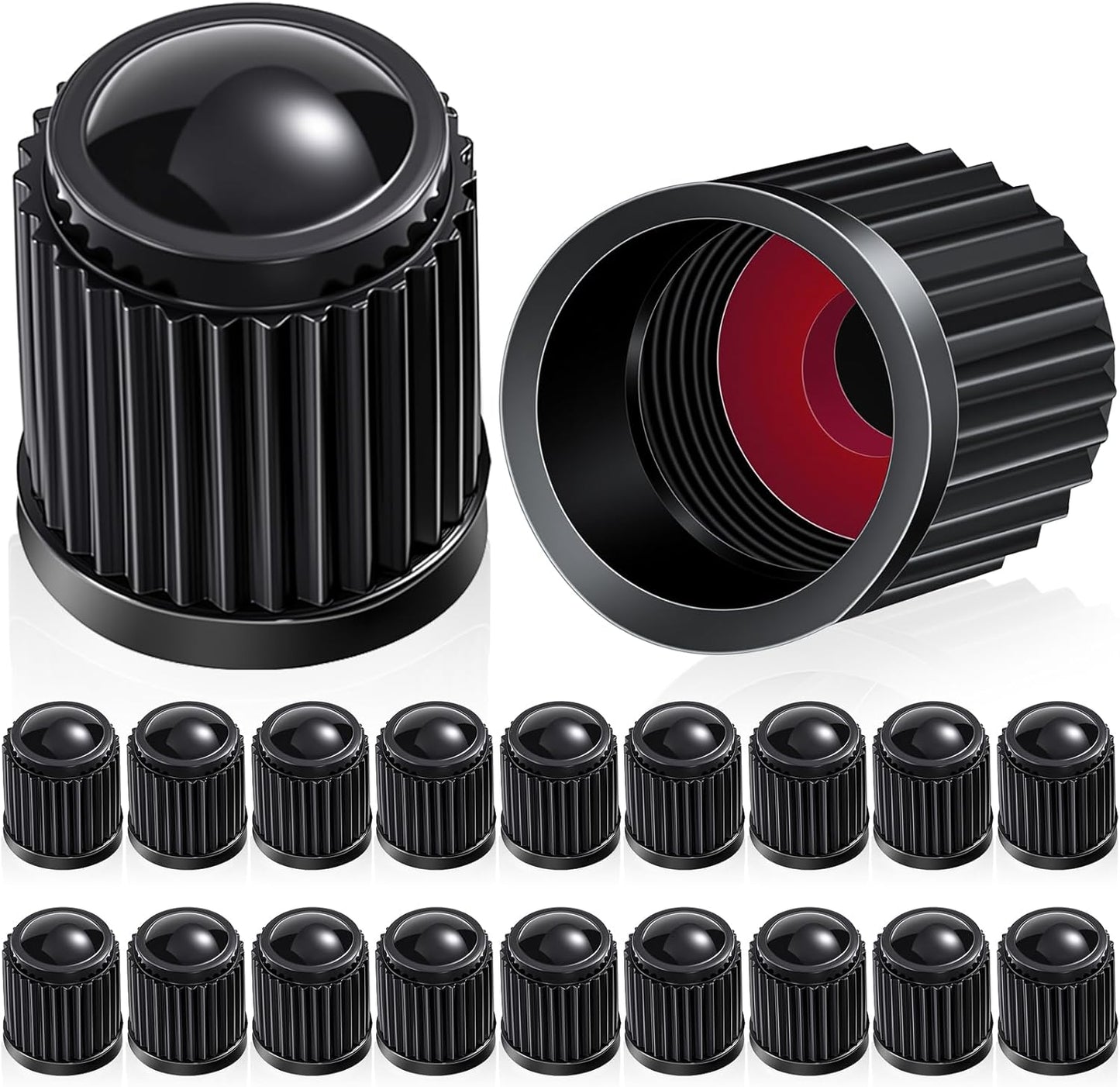 20 Pcs Tire Valve Stem Caps Car Tire Caps Plastic Universal Black Valve Stem Covers for Bike Bicycle Cars SUV Trucks Motorcycles