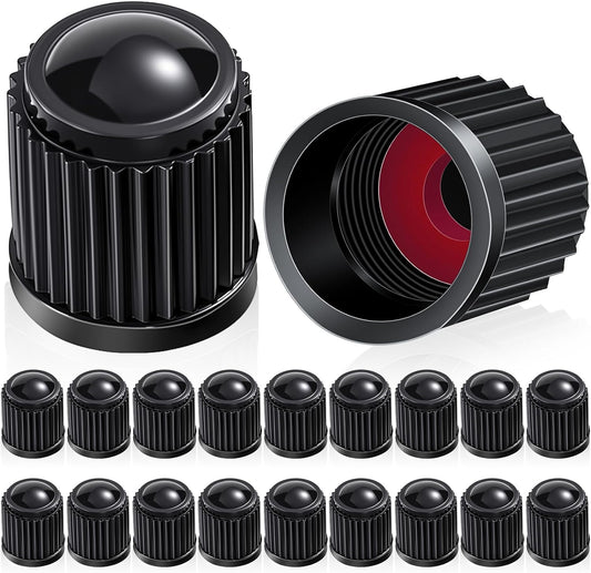 20 Pcs Tire Valve Stem Caps Car Tire Caps Plastic Universal Black Valve Stem Covers for Bike Bicycle Cars SUV Trucks Motorcycles