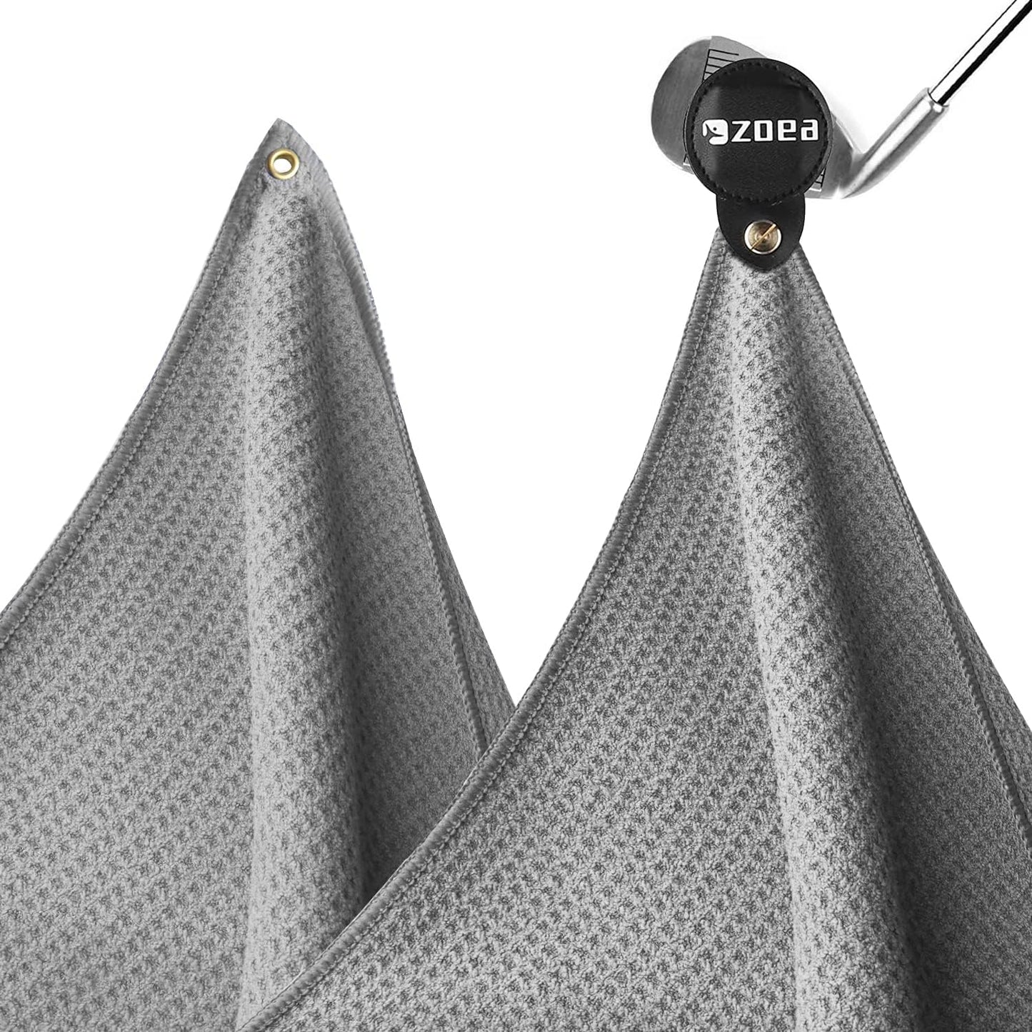 Magnetic Towel, Magnetic Clip for Golf Towel, Microfiber Fabric Waffle Pattern Towels Industrial Strength Magnet for Strong Hold to Golf Carts or Clubs (1, Black 27 * 20)
