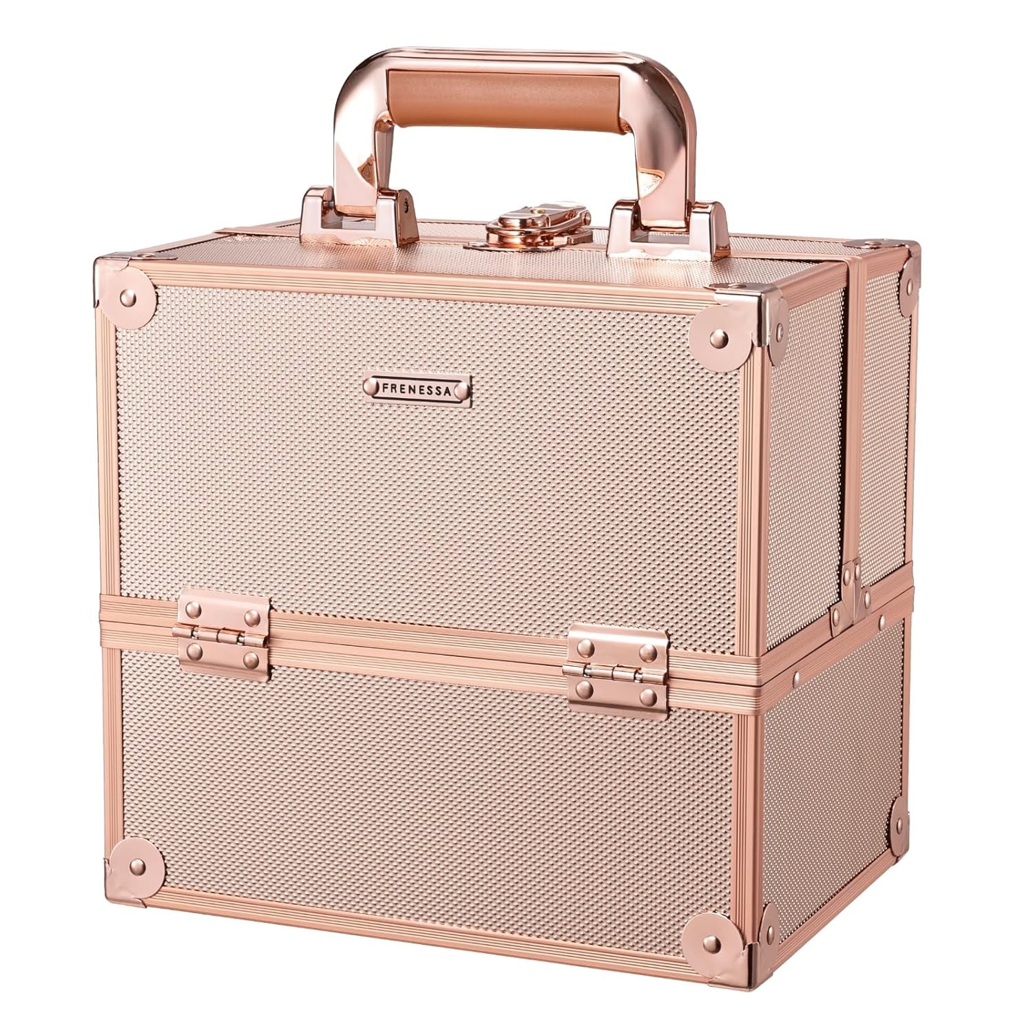 Makeup Train Case Cosmetic Organizer Case Professional Makeup Storage Box 4 Trays with Divider Lockable Travel Case Portable Travel Makeup Box for Makeup Artist, Carfter, Cosmetics Black