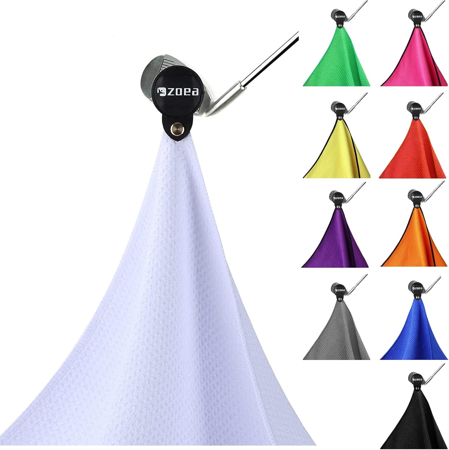 Magnetic Towel, Magnetic Clip for Golf Towel, Microfiber Fabric Waffle Pattern Towels Industrial Strength Magnet for Strong Hold to Golf Carts or Clubs (1, Black 27 * 20)