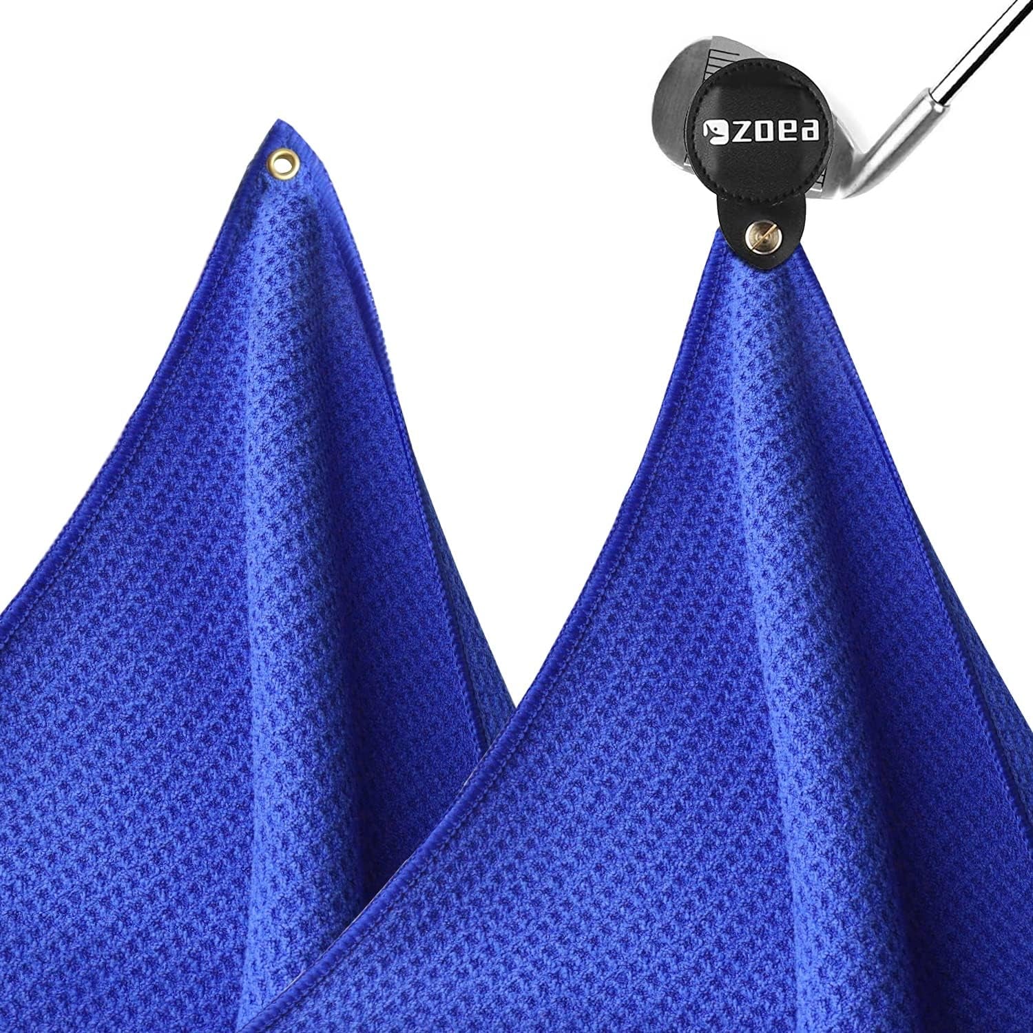 Magnetic Towel, Magnetic Clip for Golf Towel, Microfiber Fabric Waffle Pattern Towels Industrial Strength Magnet for Strong Hold to Golf Carts or Clubs (1, Black 27 * 20)