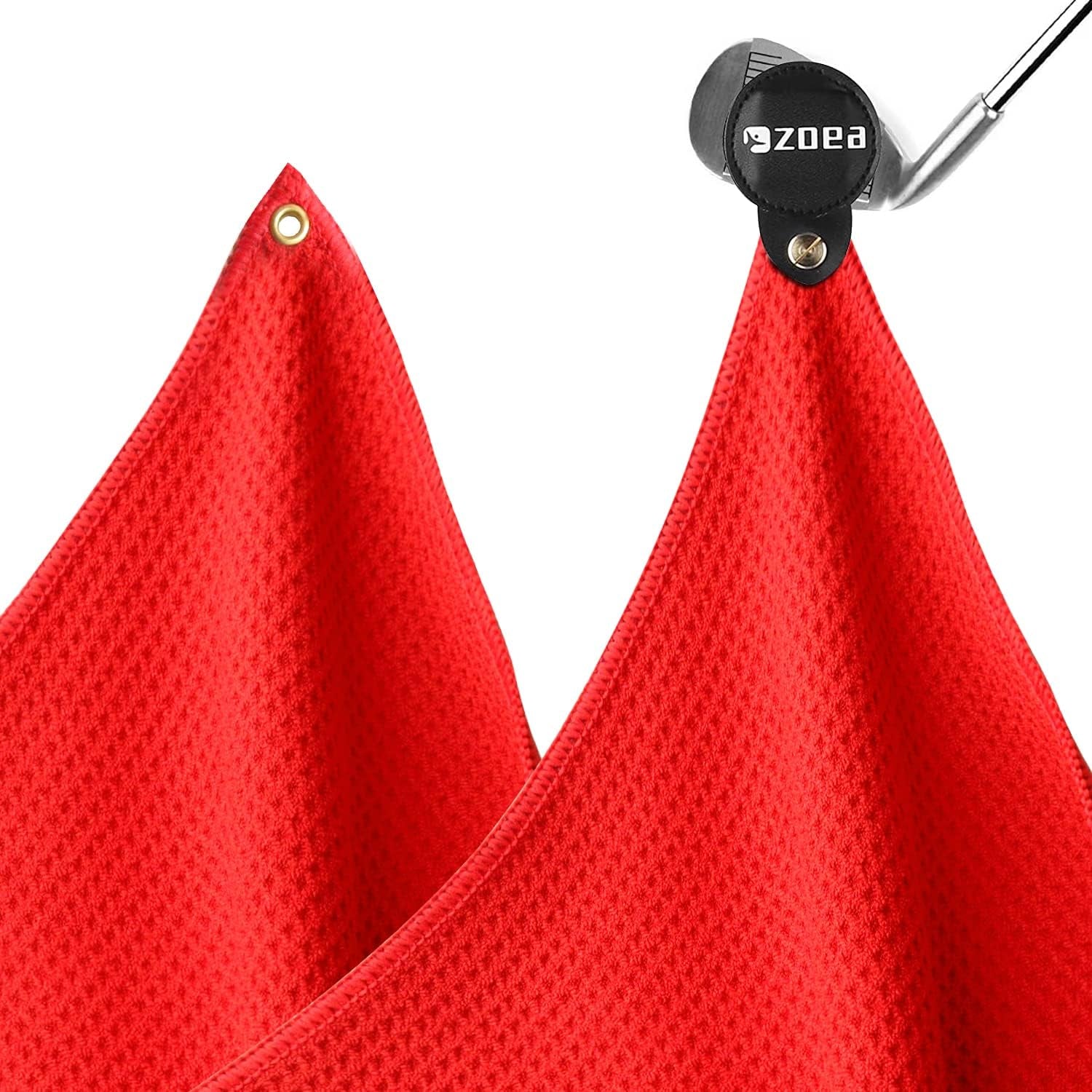 Magnetic Towel, Magnetic Clip for Golf Towel, Microfiber Fabric Waffle Pattern Towels Industrial Strength Magnet for Strong Hold to Golf Carts or Clubs (1, Black 27 * 20)