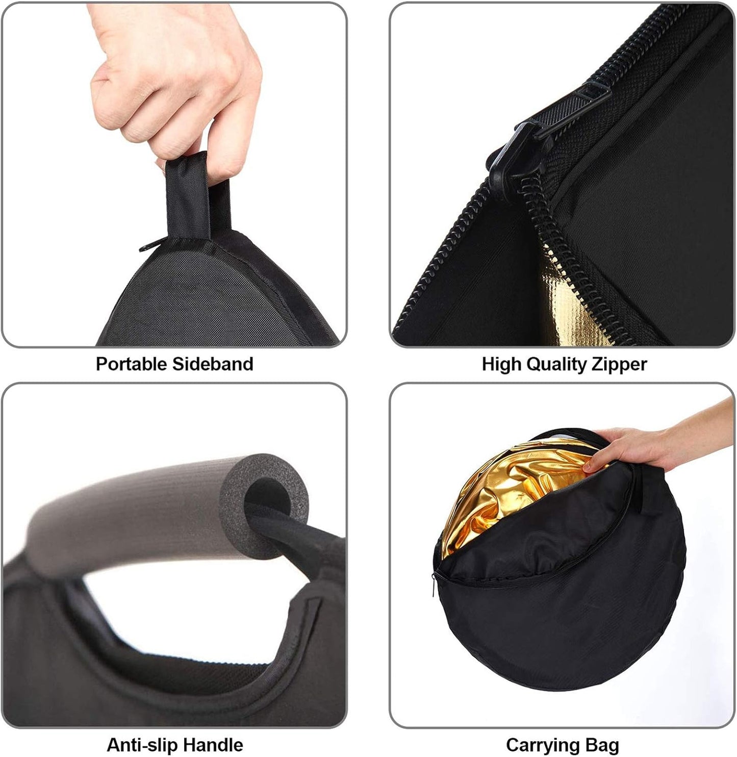 5-In-1 Oval Reflector with Handle for Photography Photo Studio Lighting & Outdoor Lighting (59 X 78 Inch)