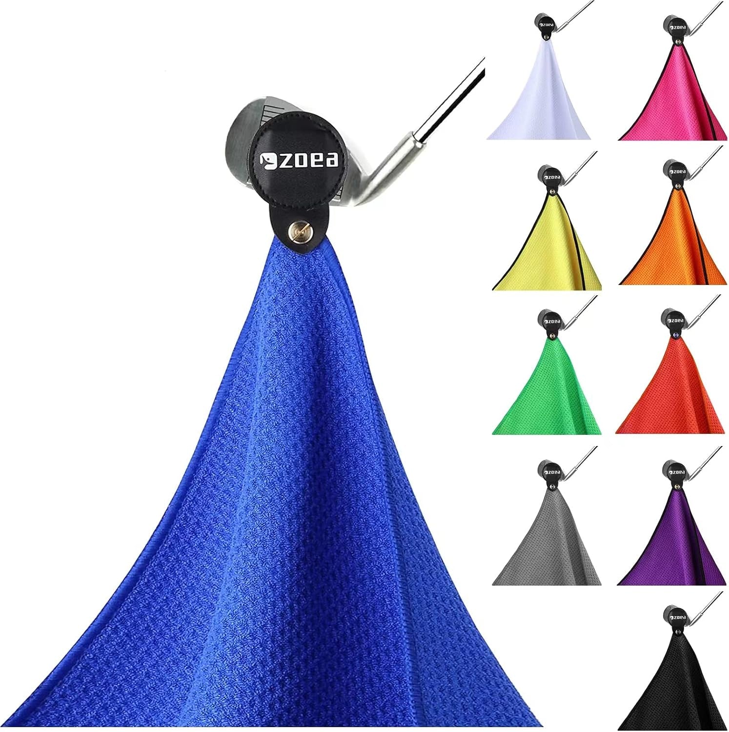 Magnetic Towel, Magnetic Clip for Golf Towel, Microfiber Fabric Waffle Pattern Towels Industrial Strength Magnet for Strong Hold to Golf Carts or Clubs (1, Black 27 * 20)