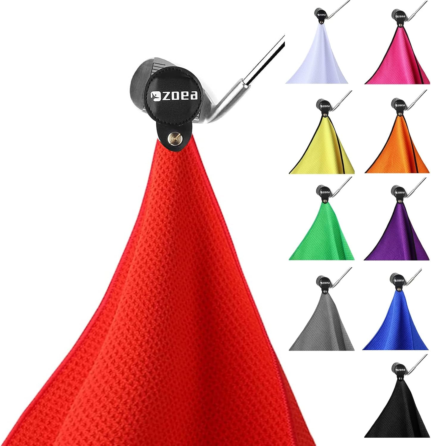 Magnetic Towel, Magnetic Clip for Golf Towel, Microfiber Fabric Waffle Pattern Towels Industrial Strength Magnet for Strong Hold to Golf Carts or Clubs (1, Black 27 * 20)