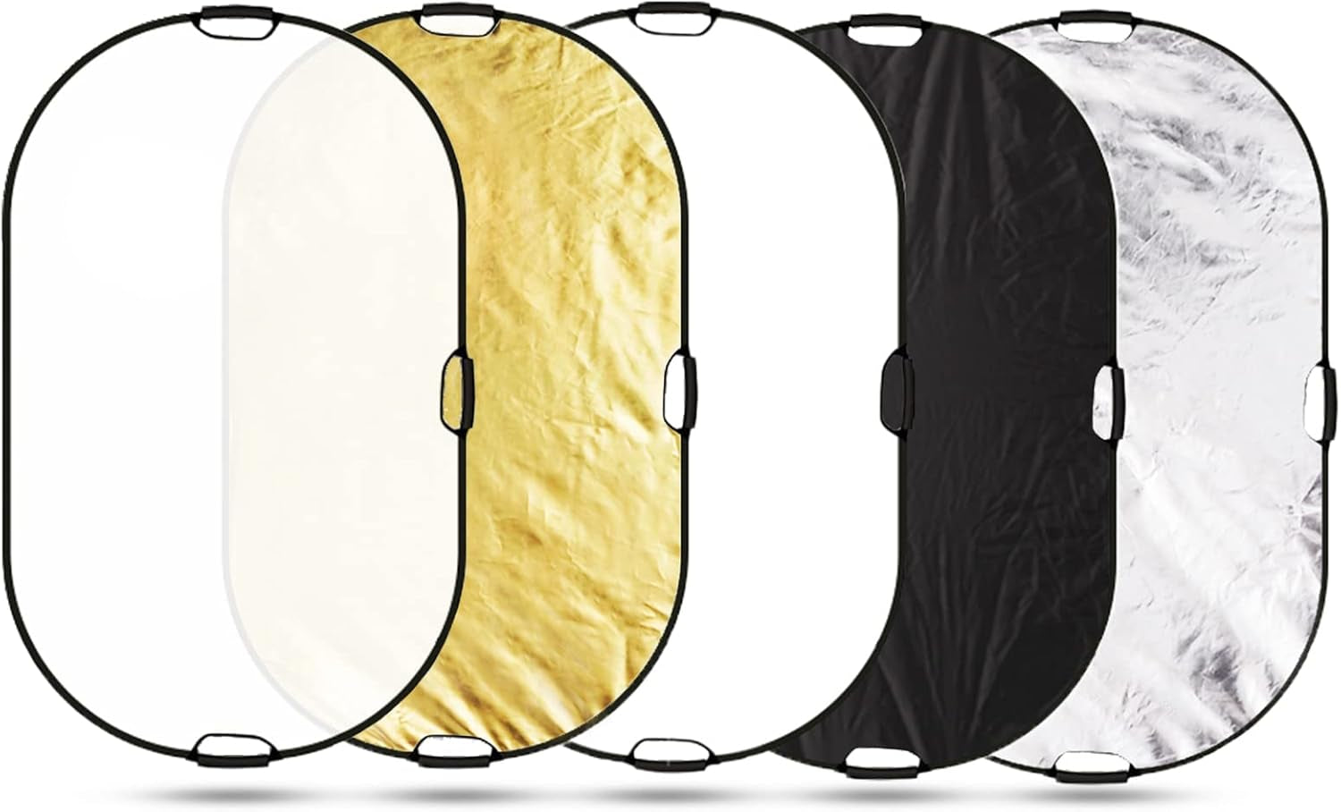 5-In-1 Oval Reflector with Handle for Photography Photo Studio Lighting & Outdoor Lighting (59 X 78 Inch)