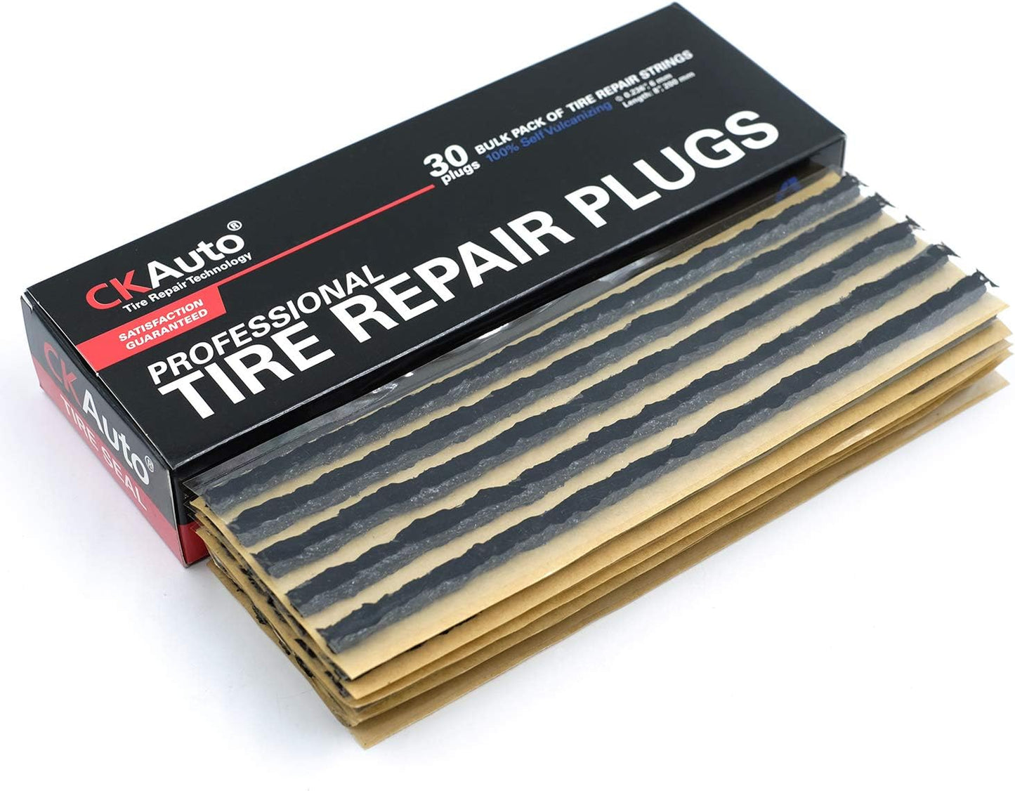 60Pcs 4" Black Tire Repair Strings, Automotive Tool Tire Repair Plugs for Tubeless Off-Road Tires Car, Bike, ATV, UTV, Wheelbarrow, Mower