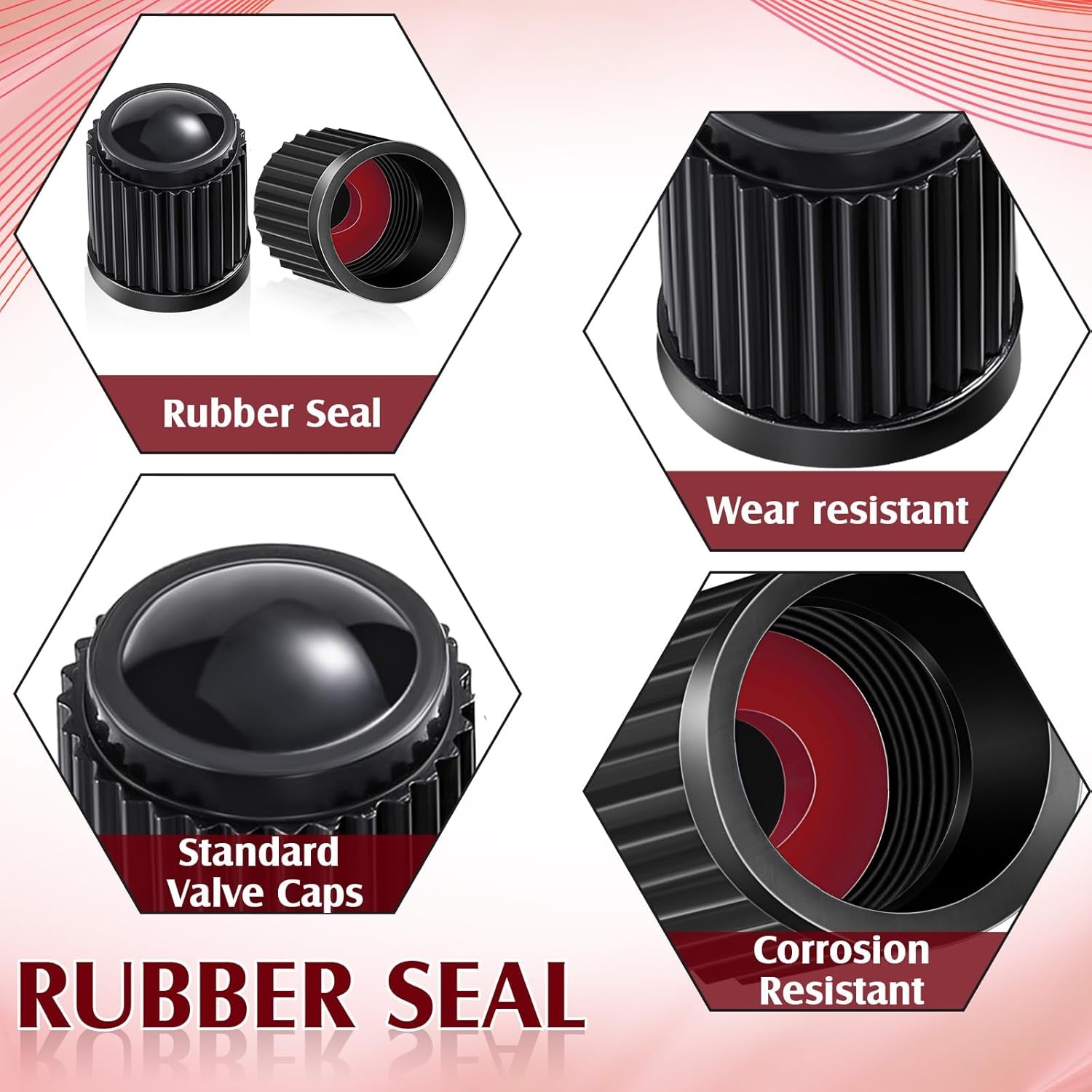 20 Pcs Tire Valve Stem Caps Car Tire Caps Plastic Universal Black Valve Stem Covers for Bike Bicycle Cars SUV Trucks Motorcycles