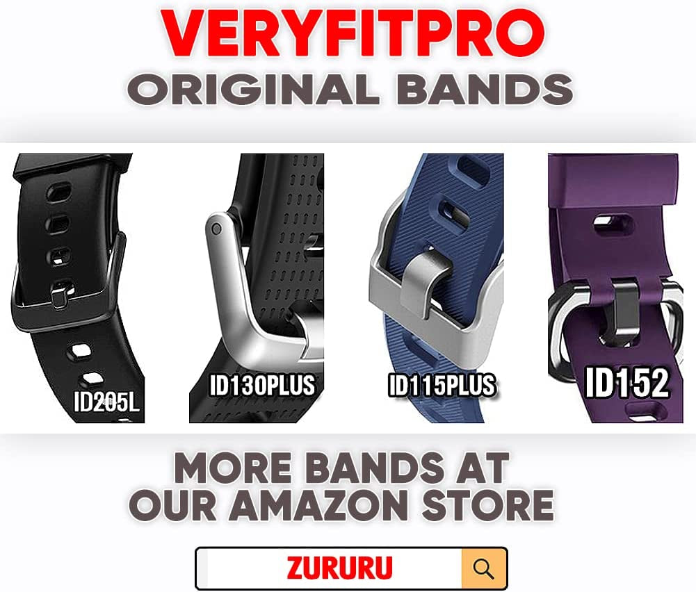 Id115Plus HR Very Fit Pro Bands Replacement Strap for Veryfitpro, Letscom, Lintelek Fitness Trackers - Purple and Black