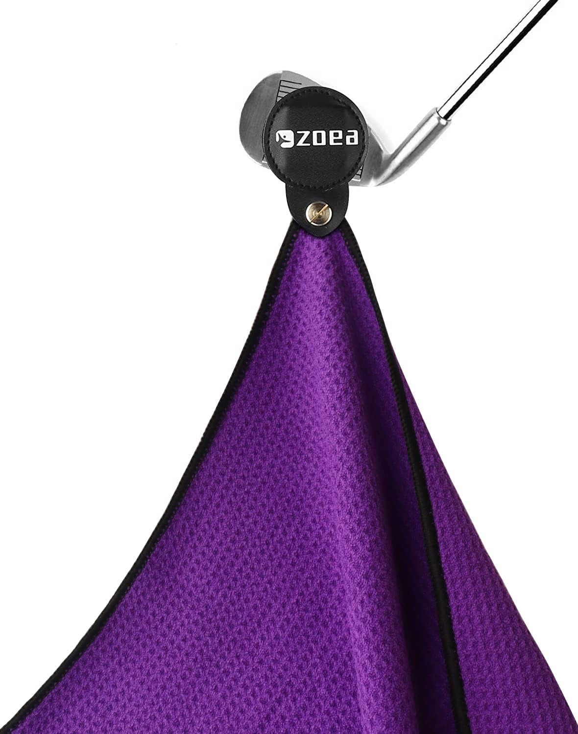 Magnetic Towel, Magnetic Clip for Golf Towel, Microfiber Fabric Waffle Pattern Towels Industrial Strength Magnet for Strong Hold to Golf Carts or Clubs (1, Black 27 * 20)