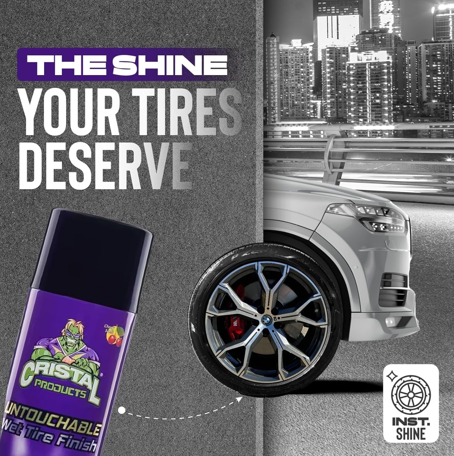 CRI-107-C Tire Shine Untouchable Tire Premuim Dressing Aerosol Gloss Spray for Car Tires, 13 Fl. Oz.